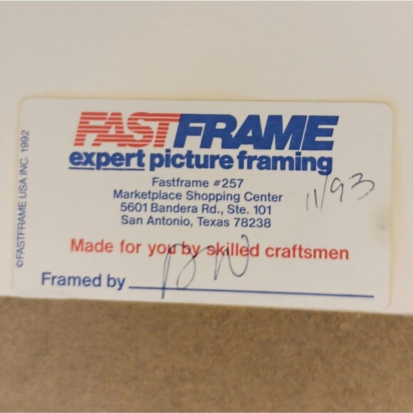 Mary & Joseph Journey To Bethlehem Snow Print Matted And Framed Blue & White VTG - Picture 9 of 15